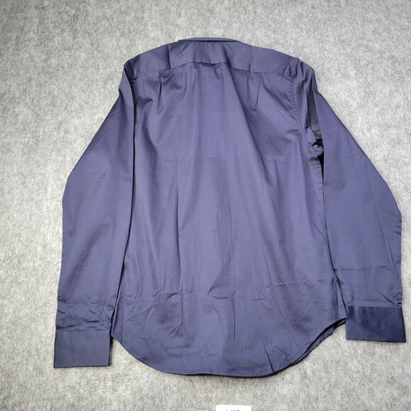 Dstrct & Row Men Dress Shirt Medium Long Sleeve Blue - Picture 6 of 6